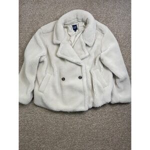 Gap Women's Sherpa Jacket Coat Birch Off White‎ Size XL